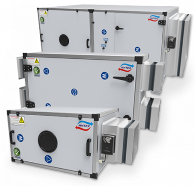Ventilation systems of 3 types: supply, exhaust and with rotary heat exchanger